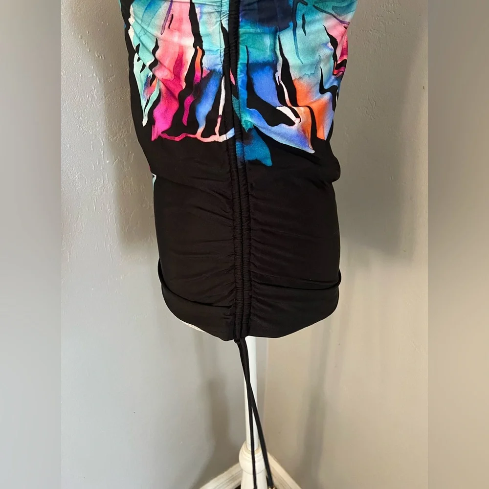 La Blanca Multicolor Floral One Piece Swimsuit top size 14